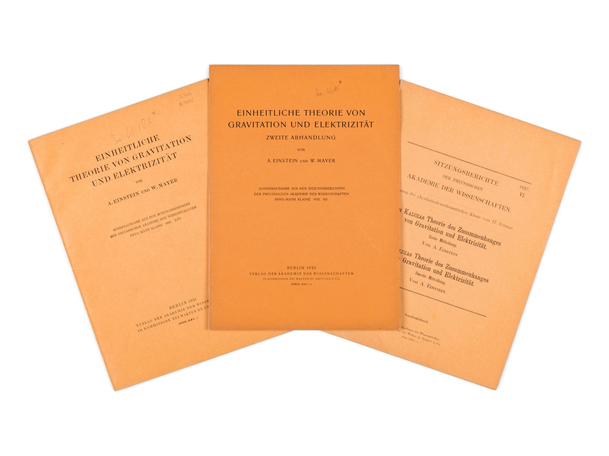 EINSTEIN, Albert (1879-1955). A group of offprints, comprising: