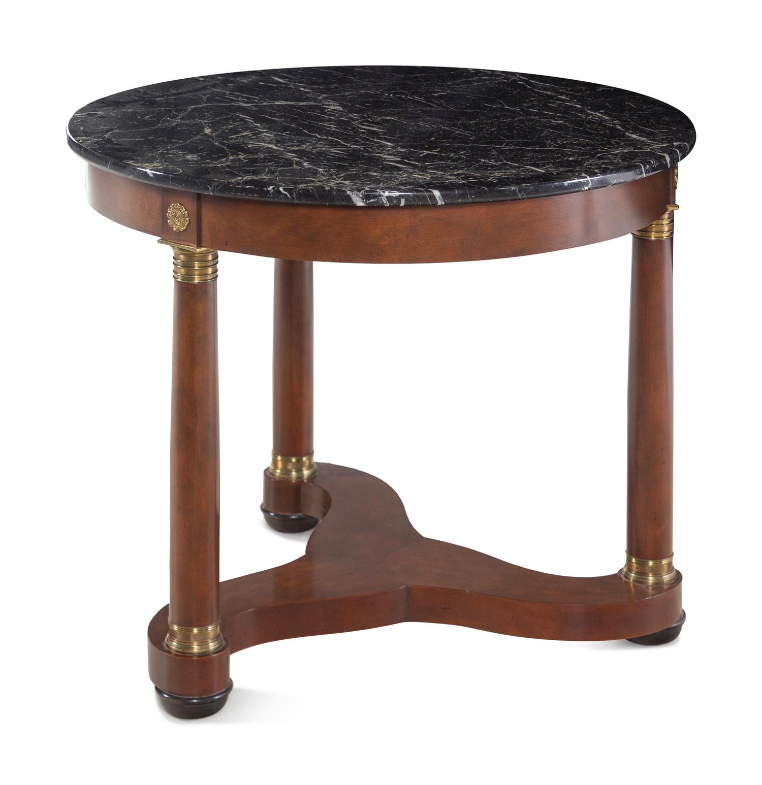 An Empire Style Mahogany Marble-Top Table