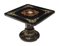 An Italian Black Marble and Micromosaic Table Top