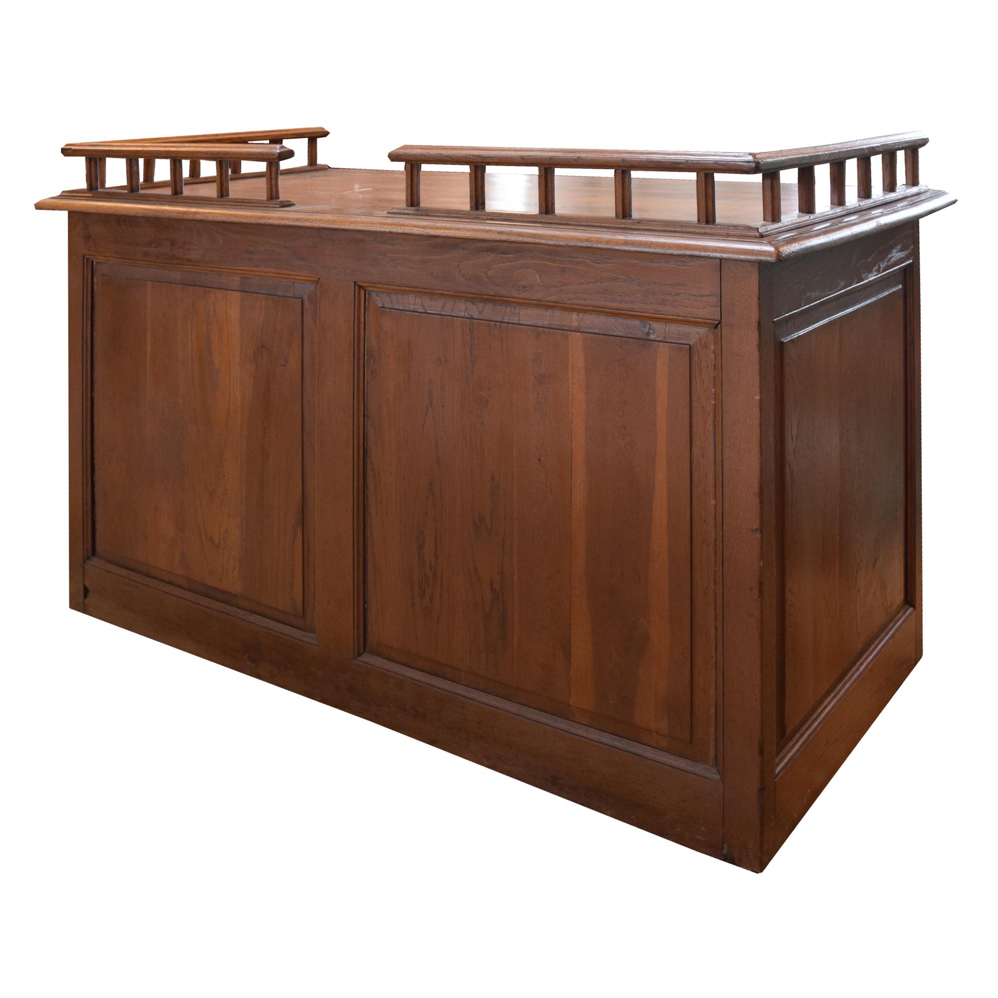 An Oak Shop Counter/Desk 59" W x 29" D x 38" H — France