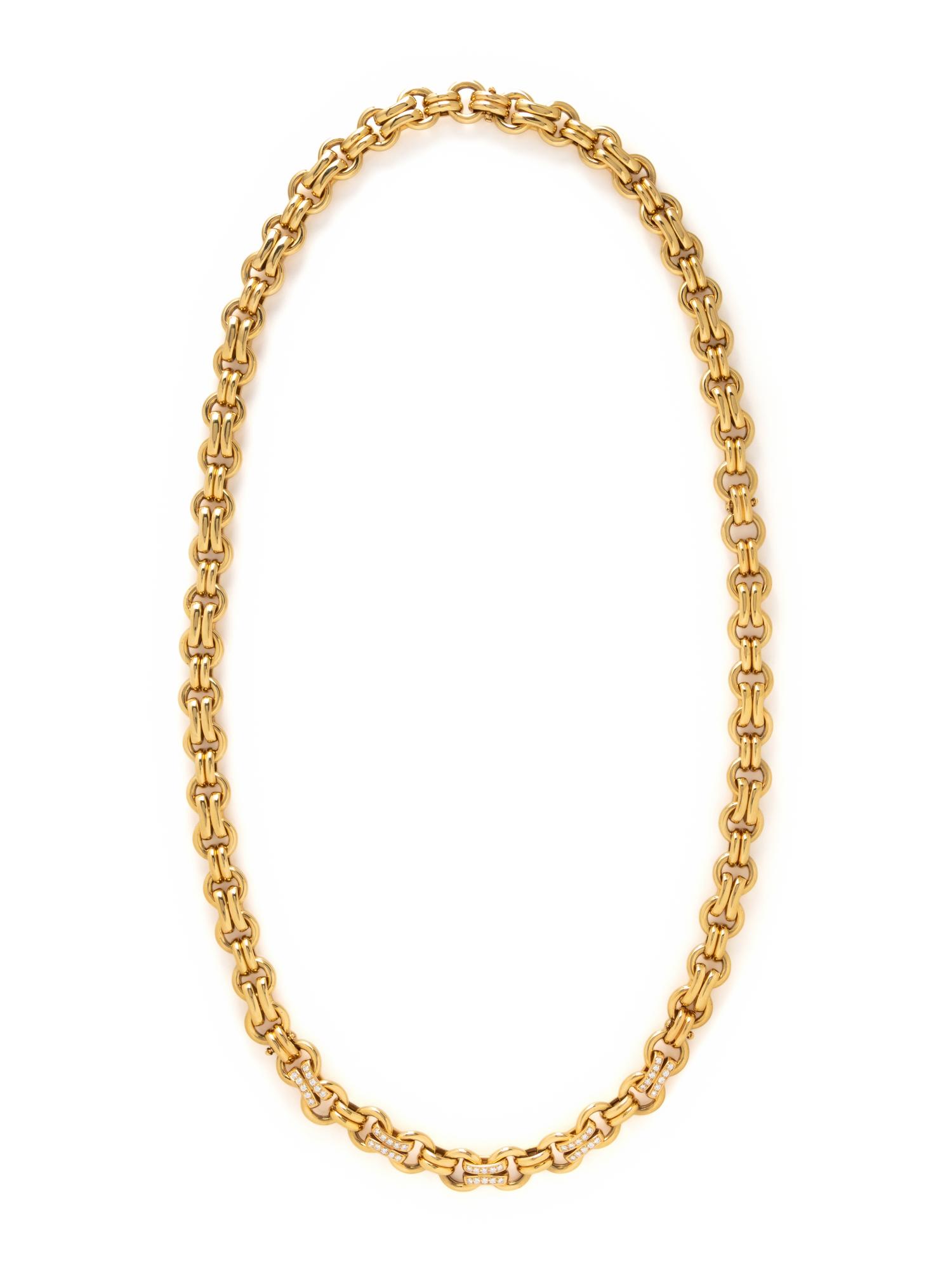 YELLOW GOLD AND DIAMOND CONVERTIBLE NECKLACE AND BRACELET SET
