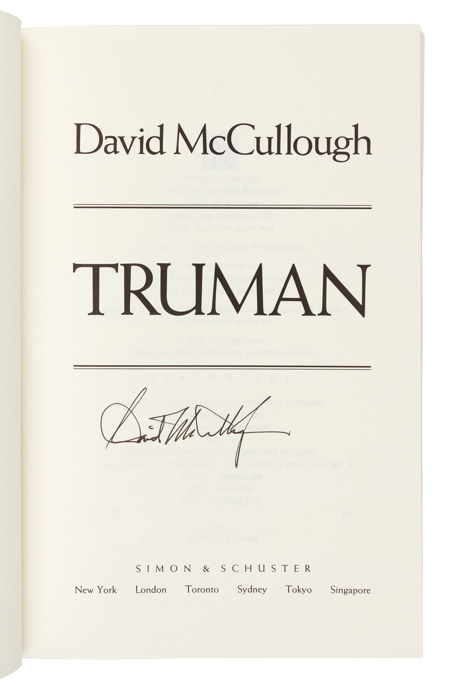 [TRUMAN]. A group of 3 works about Harry S. Truman.