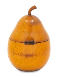 A George III Fruitwood Pear-Form Tea Caddy