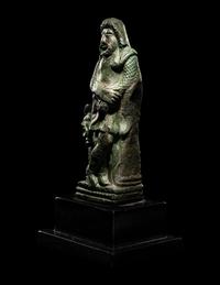 A Roman Bronze Figure of an Actor