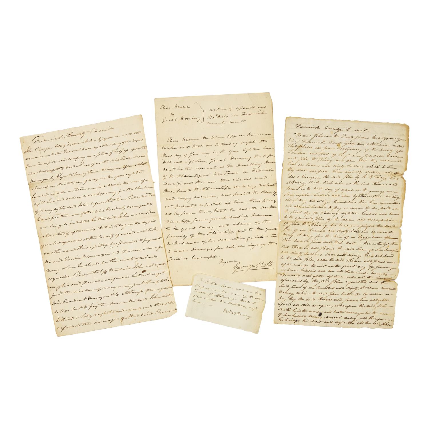 [Supreme Court] Taney, Roger B. Group of Five Signed Documents