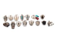 Southwestern-style Silver Rings, with Inlay