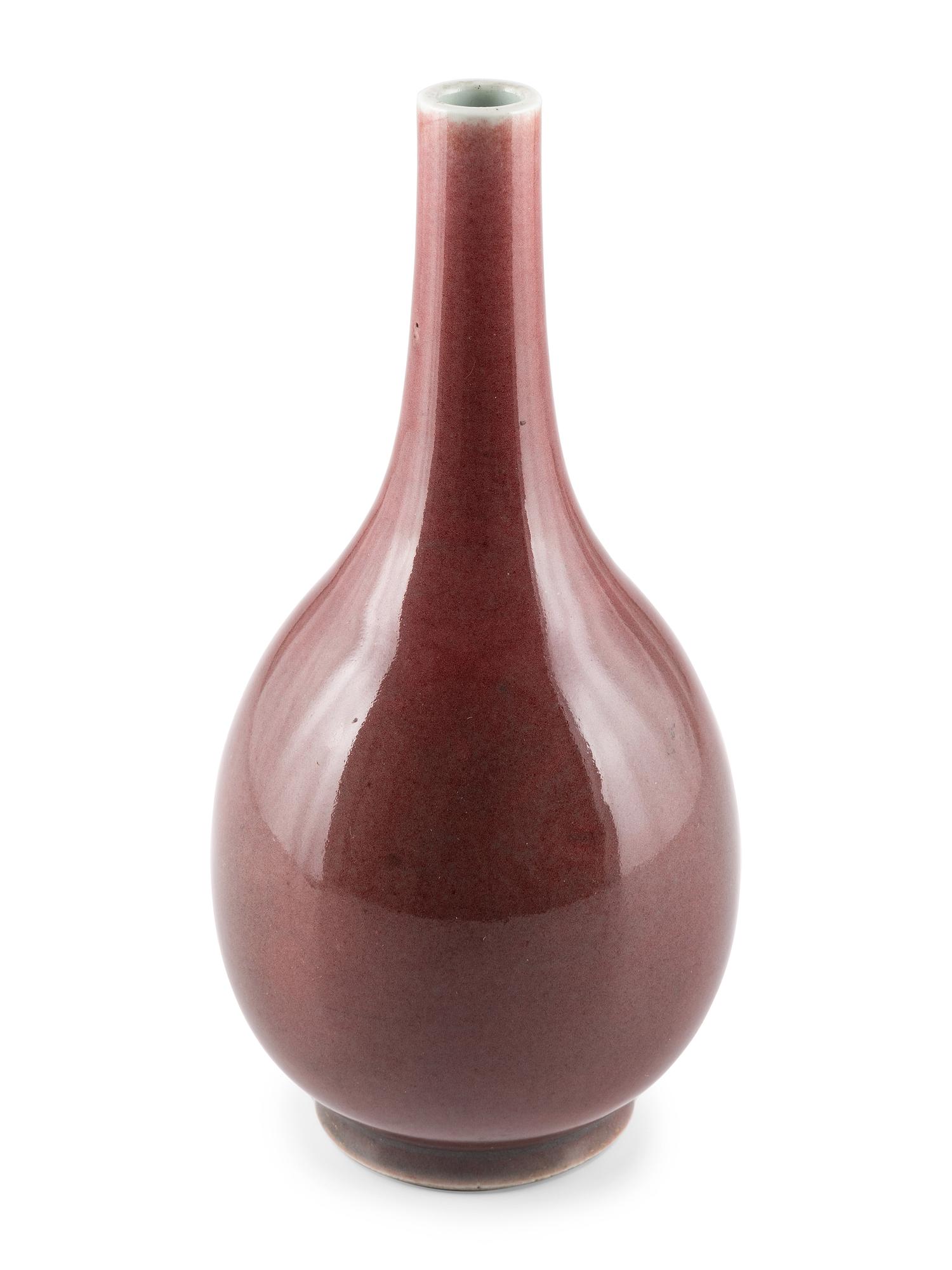 A Chinese Sang-de-Boeuf Glazed Porcelain Bottle Vase