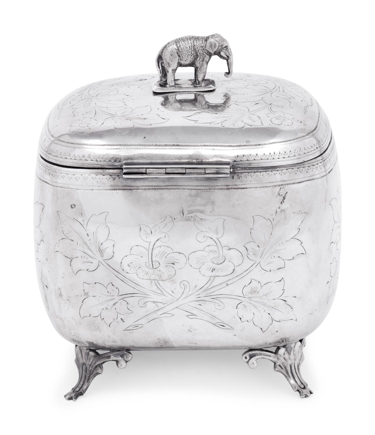 An Austrian Silver Tea Caddy