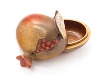 A Lacquer Pomegranate-Form Covered Box Length 2 1/4 inches. — 19TH CENTURY