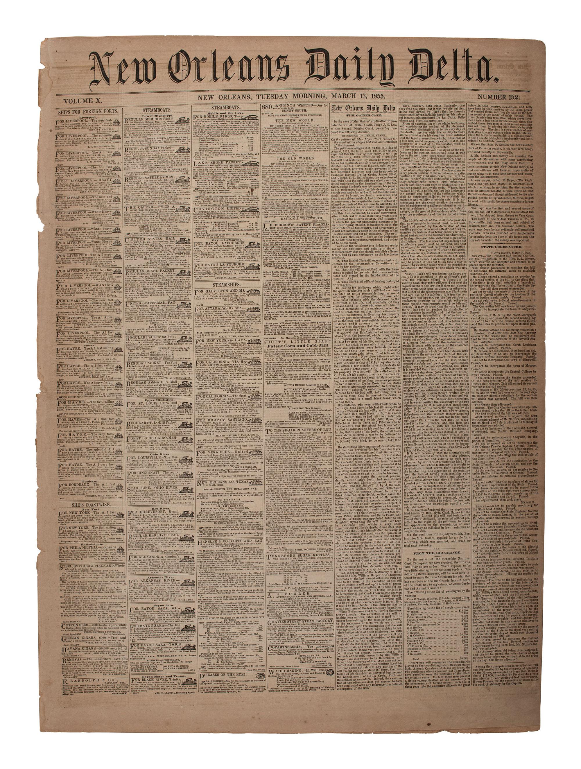 [ENSLAVEMENT & ABOLITION]. Group of newspapers involving enslavement and abolition, plus.