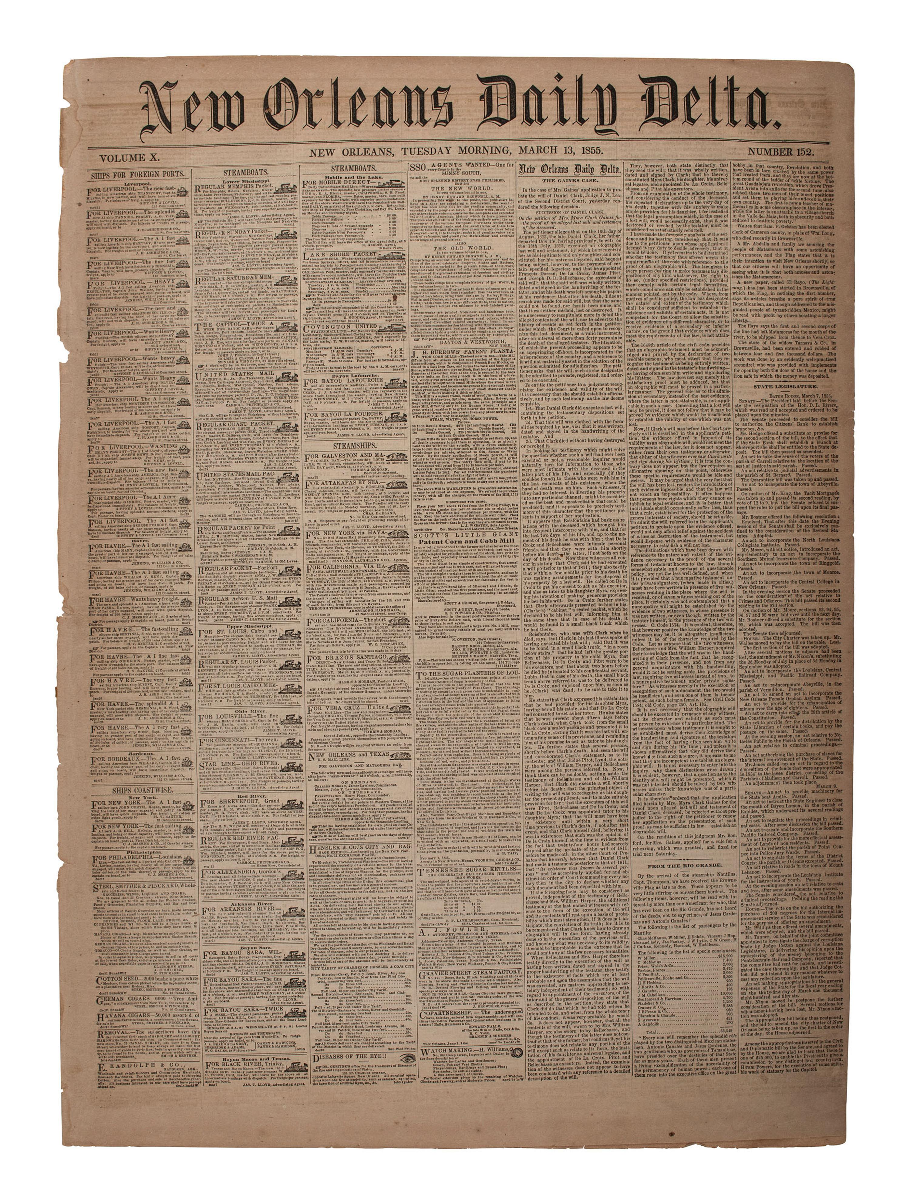 [ENSLAVEMENT & ABOLITION]. Group of newspapers involving enslavement and abolition, plus.