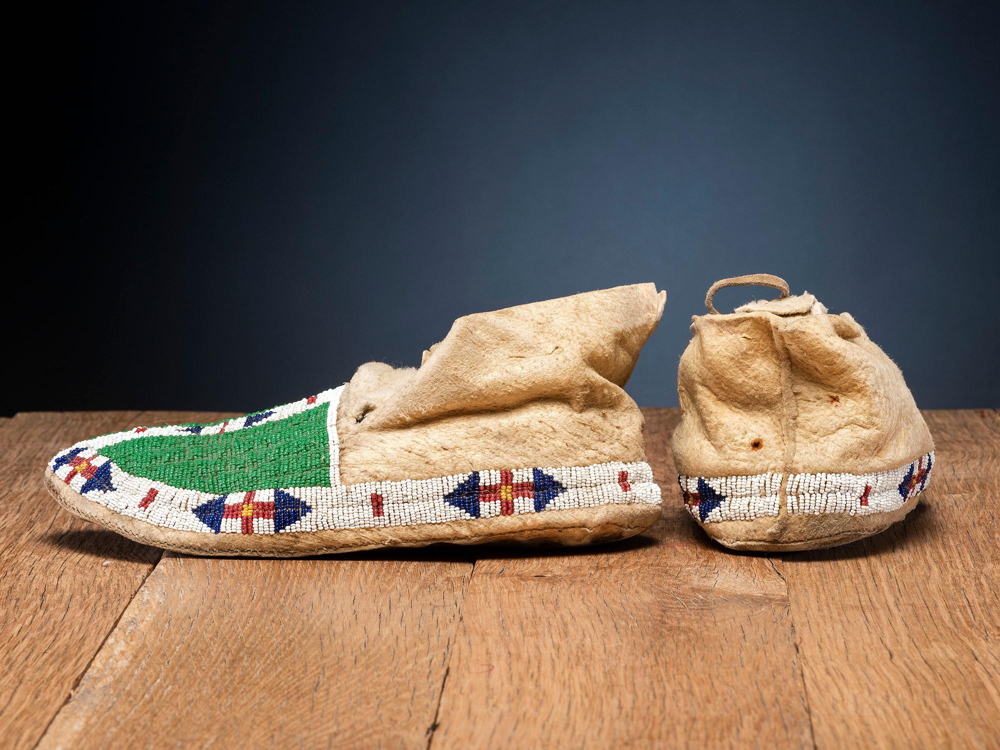 Sioux Beaded Hide Moccasins
