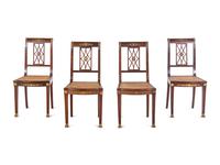 An Assembled Empire Style Gilt Metal Mounted Mahogany Dining Suite