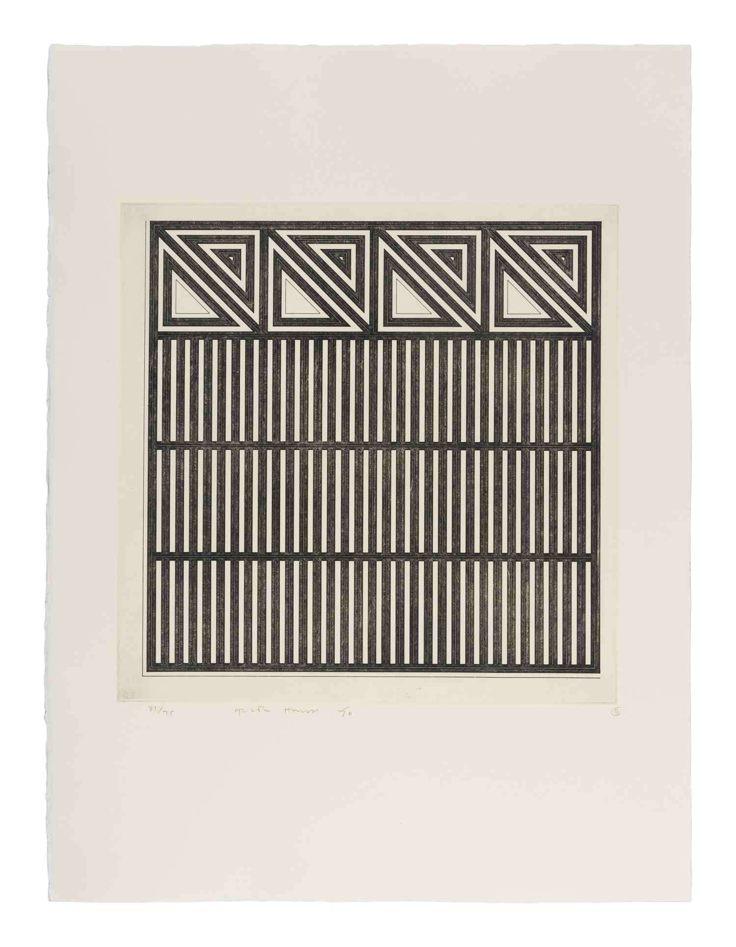 A Group of Six Prints ( Ladder Box: A; Multi Case B; Certical Screen: C; Drop Mitres: D; Quoined Chase: E; Mitred Matrix: F ), 1970