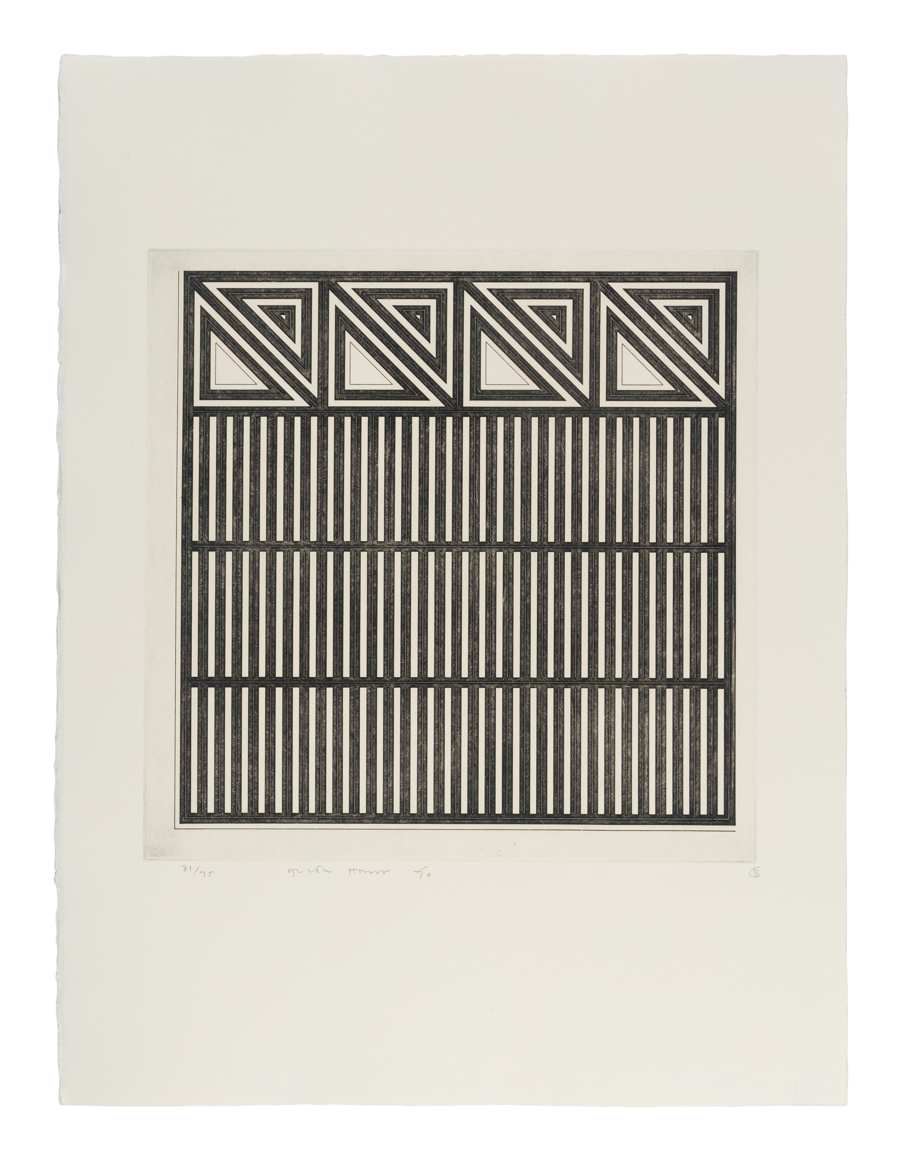 A Group of Six Prints ( Ladder Box: A; Multi Case B; Certical Screen: C; Drop Mitres: D; Quoined Chase: E; Mitred Matrix: F ), 1970