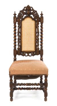 A Renaissance Revival Carved Side Chair Height 49 inches. — EARLY 20TH CENTURY