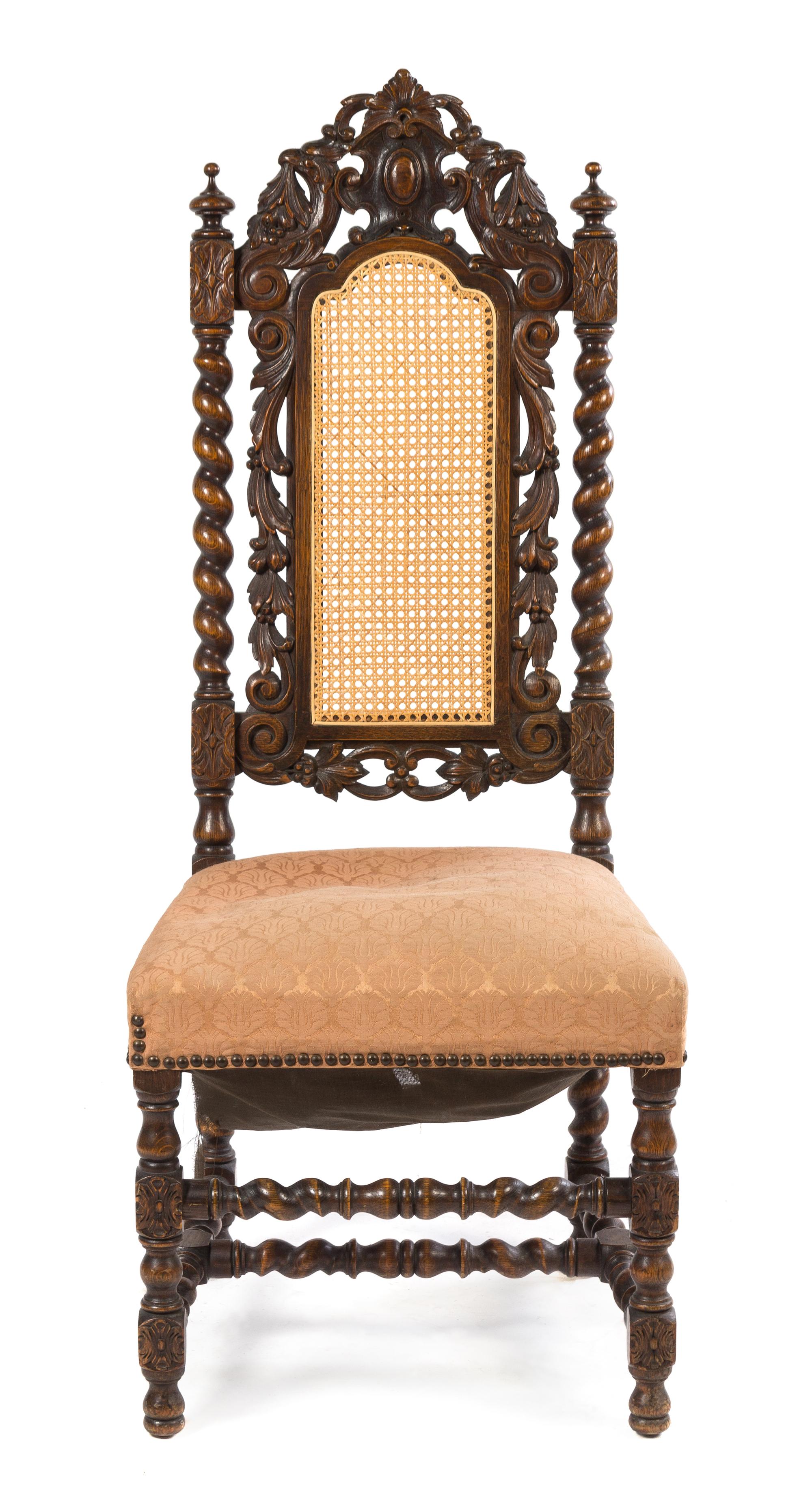A Renaissance Revival Carved Side Chair Height 49 inches. — EARLY 20TH CENTURY