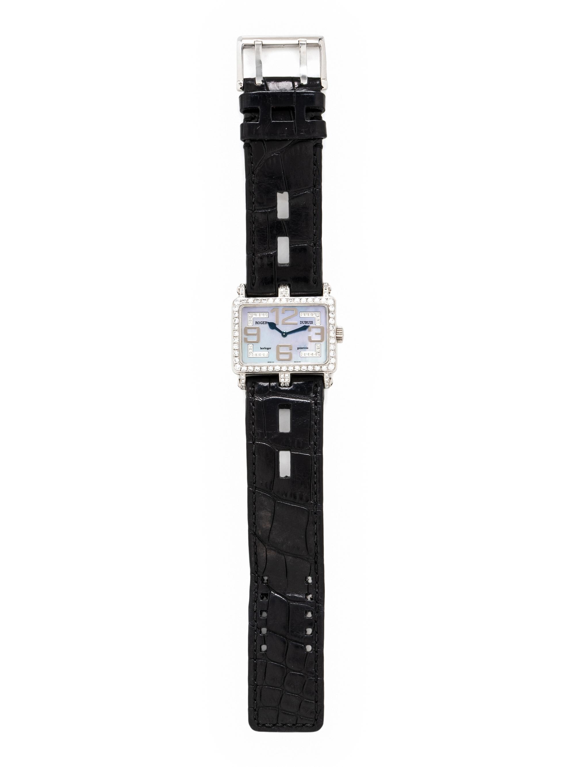 ROGER DUBUIS, 18K WHITE GOLD, DIAMOND, AND MOTHER-OF-PEARL DIAL 'TOO MUCH' WATCH
