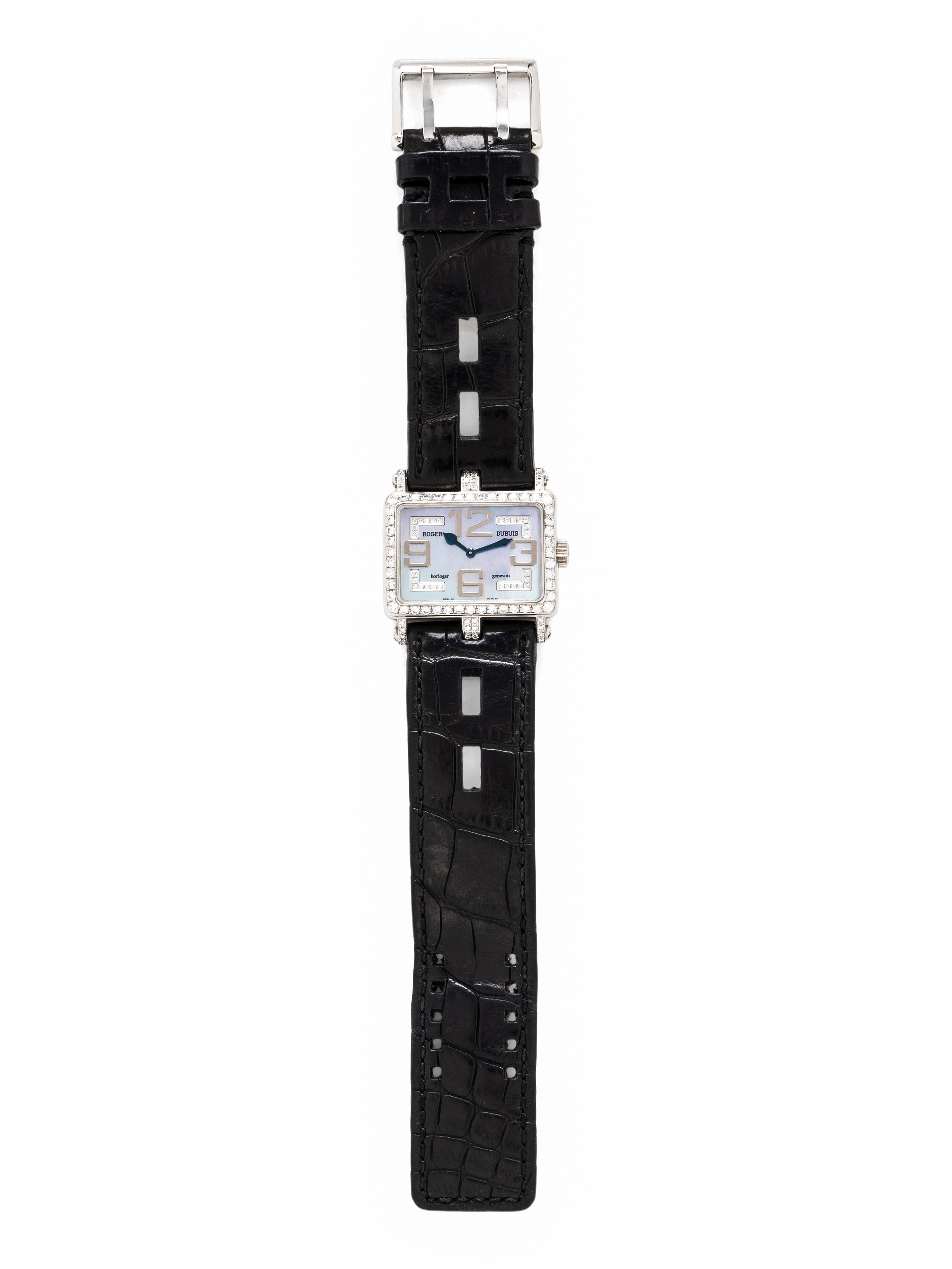 ROGER DUBUIS, 18K WHITE GOLD, DIAMOND, AND MOTHER-OF-PEARL DIAL 'TOO MUCH' WATCH
