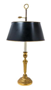 A Continental Brass Candlestick Height 26 1/2 inches overall.