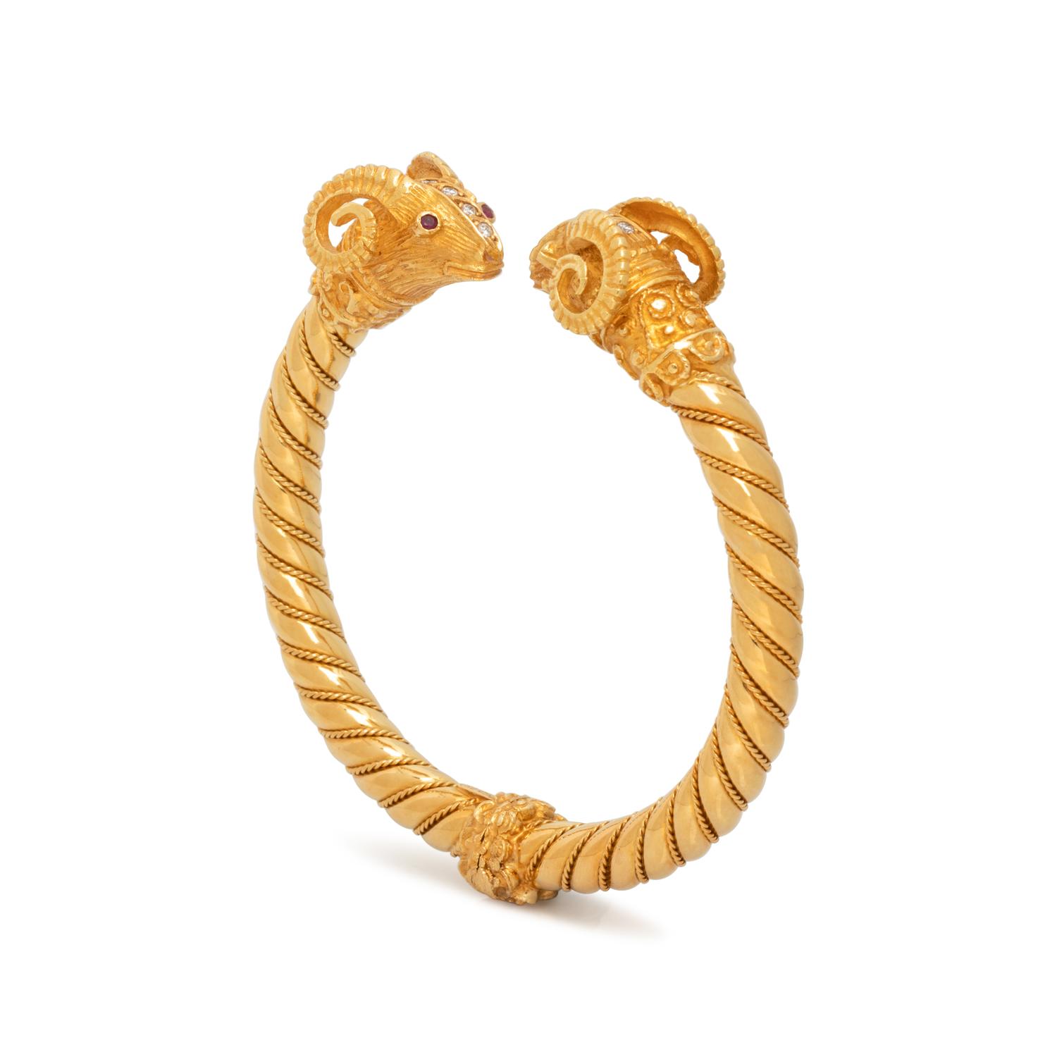 YELLOW GOLD AND DIAMOND CUFF BRACELET