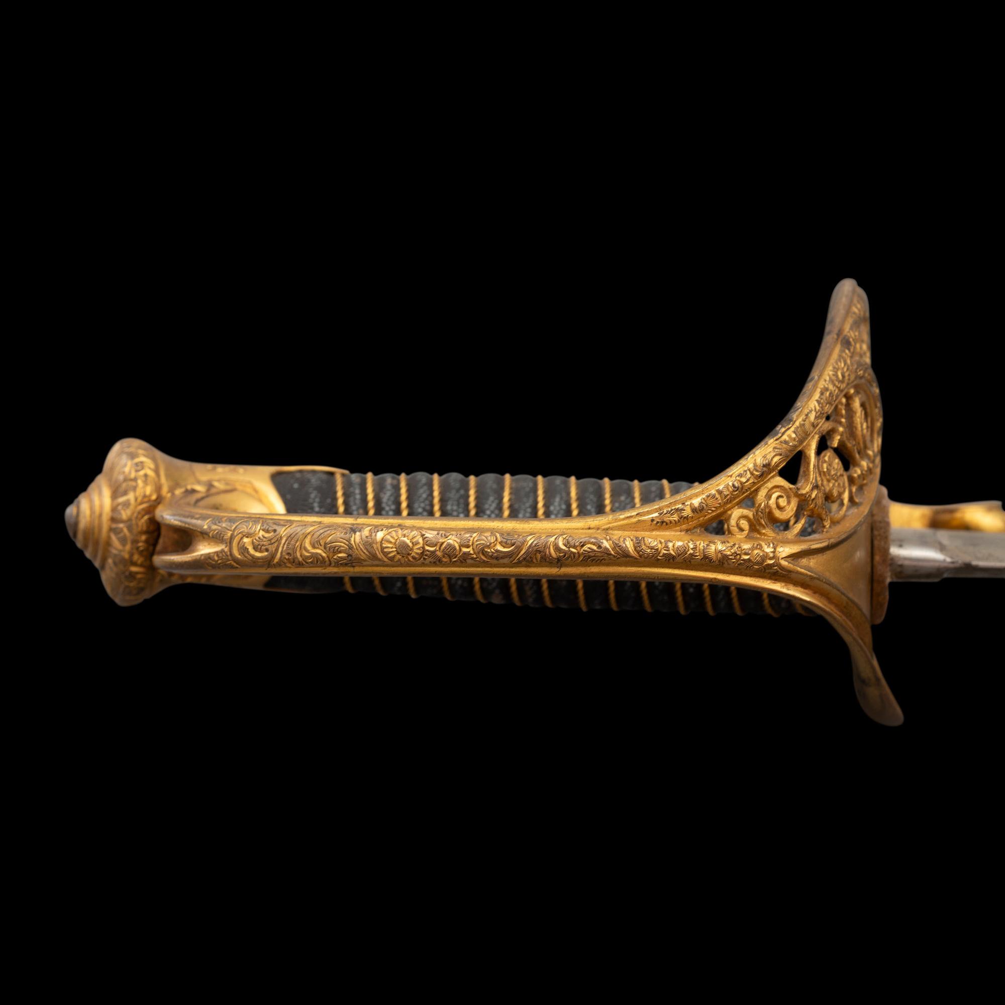 Exceptional Etched Blade Ames US Model 1850 Foot Officer Sword Presented to Colonel (General) Horace Lee & CDV - Published in Thillmann's Civil War Army Swords