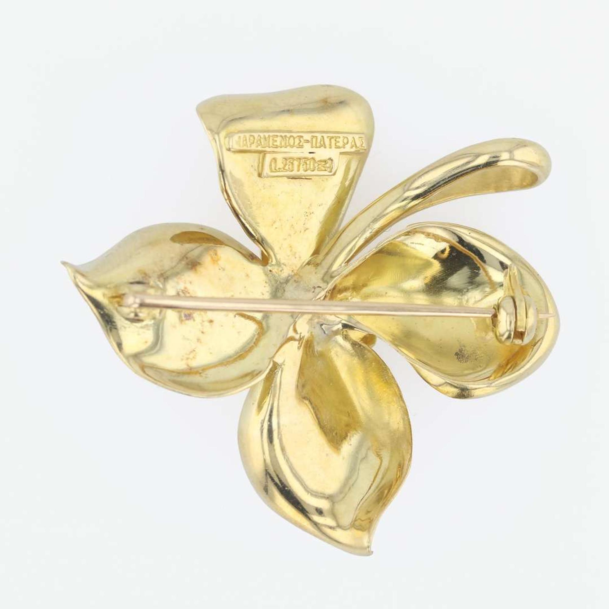An 18K yellow gold and diamond brooch, Mapamenos Natepas