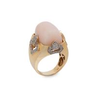 PINK OPAL AND DIAMOND RING