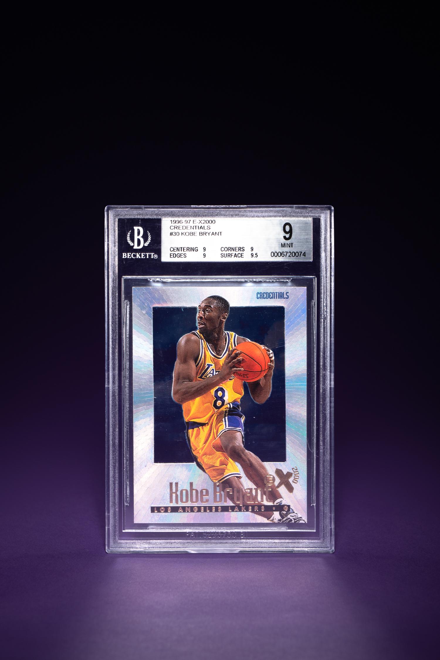 A 1996-97 Skybox E-X2000 Credentials Kobe Bryant Rookie Basketball Card No. 30 (BGS 9 MINT),