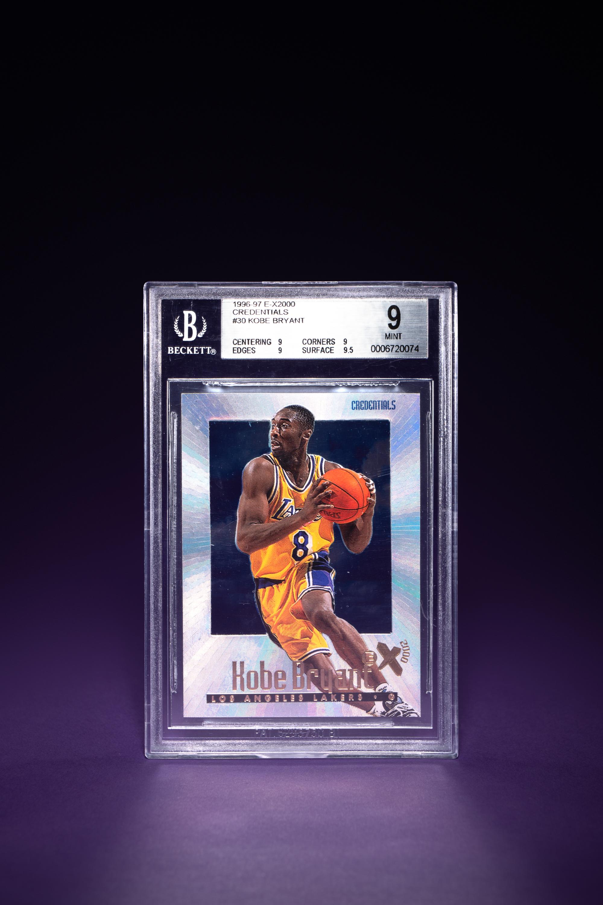 A 1996-97 Skybox E-X2000 Credentials Kobe Bryant Rookie Basketball Card No. 30 (BGS 9 MINT),