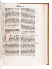 [BIBLE, in Latin]. Biblia . [Basel: Johann Amerbach or Freiburg: Kilian Fischer], 1491.