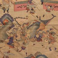 A Large Chinese Kesi Silk 'Battle Scene' Panel, Late Qing Dynasty — 清晚期 緙絲刀馬人物圖大挂賬