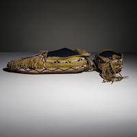 Southern Cheyenne Beaded Buffalo Hide Moccasins