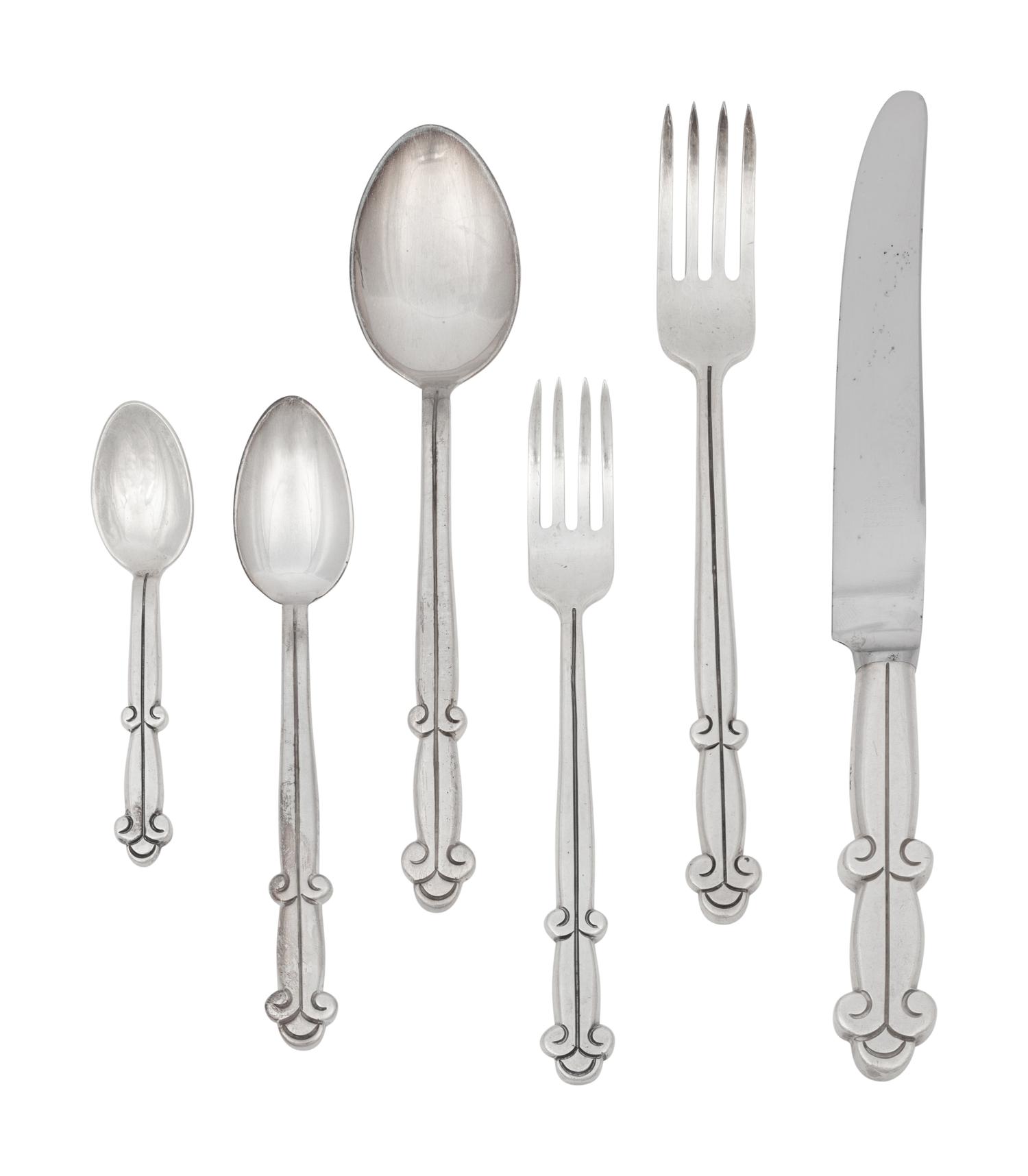 A Mexican Silver Flatware Service