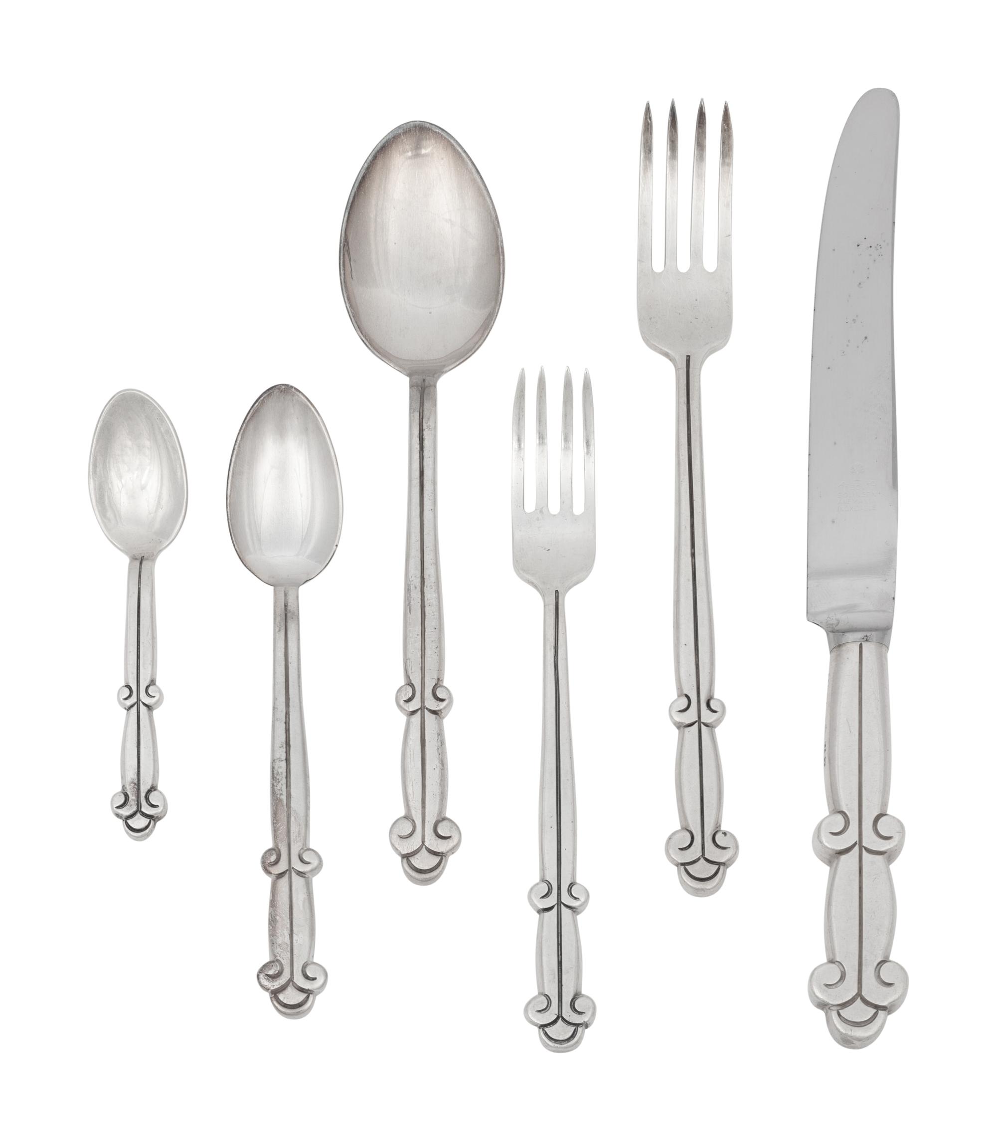 A Mexican Silver Flatware Service
