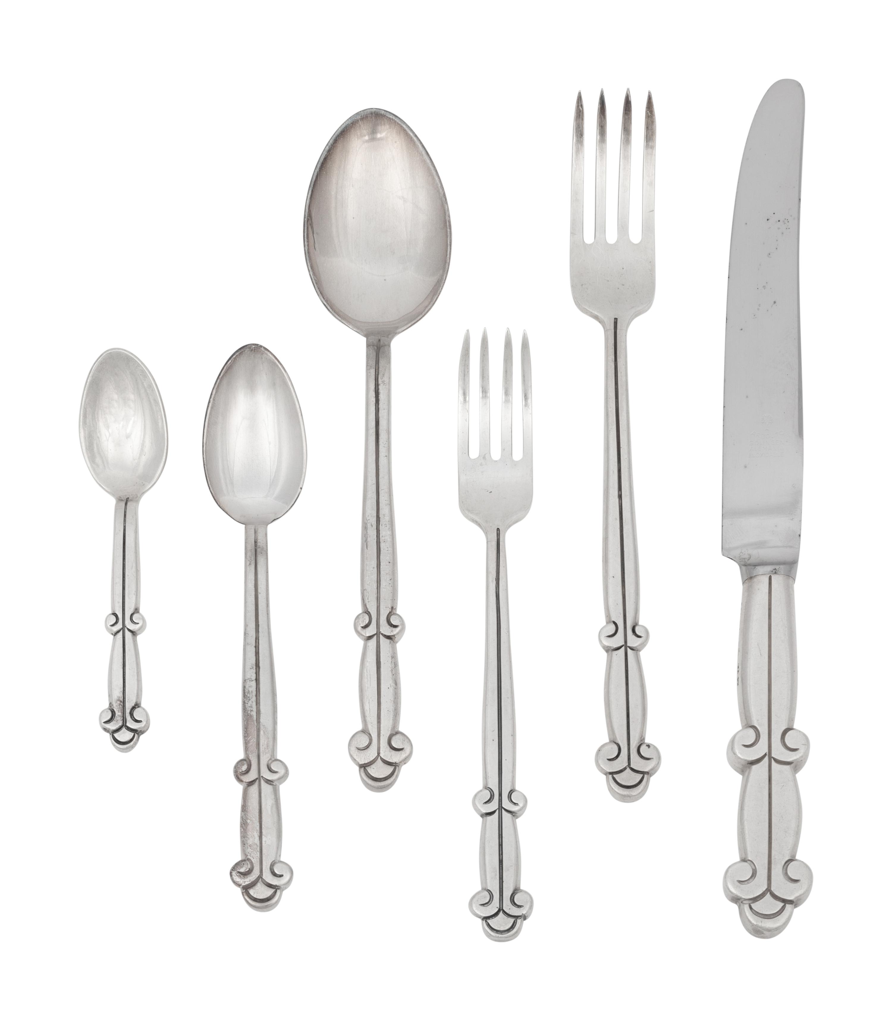 A Mexican Silver Flatware Service