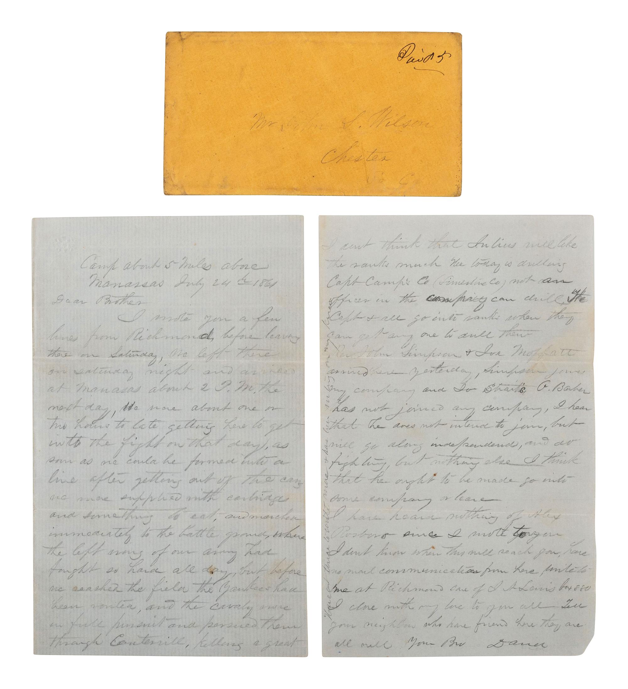 [CIVIL WAR]. Civil War archive of Ordnance Sgt. David H. Wilson (1831-1863), Co. F, 6th South Carolina Infantry, including war-date letters, diary, and photographs.