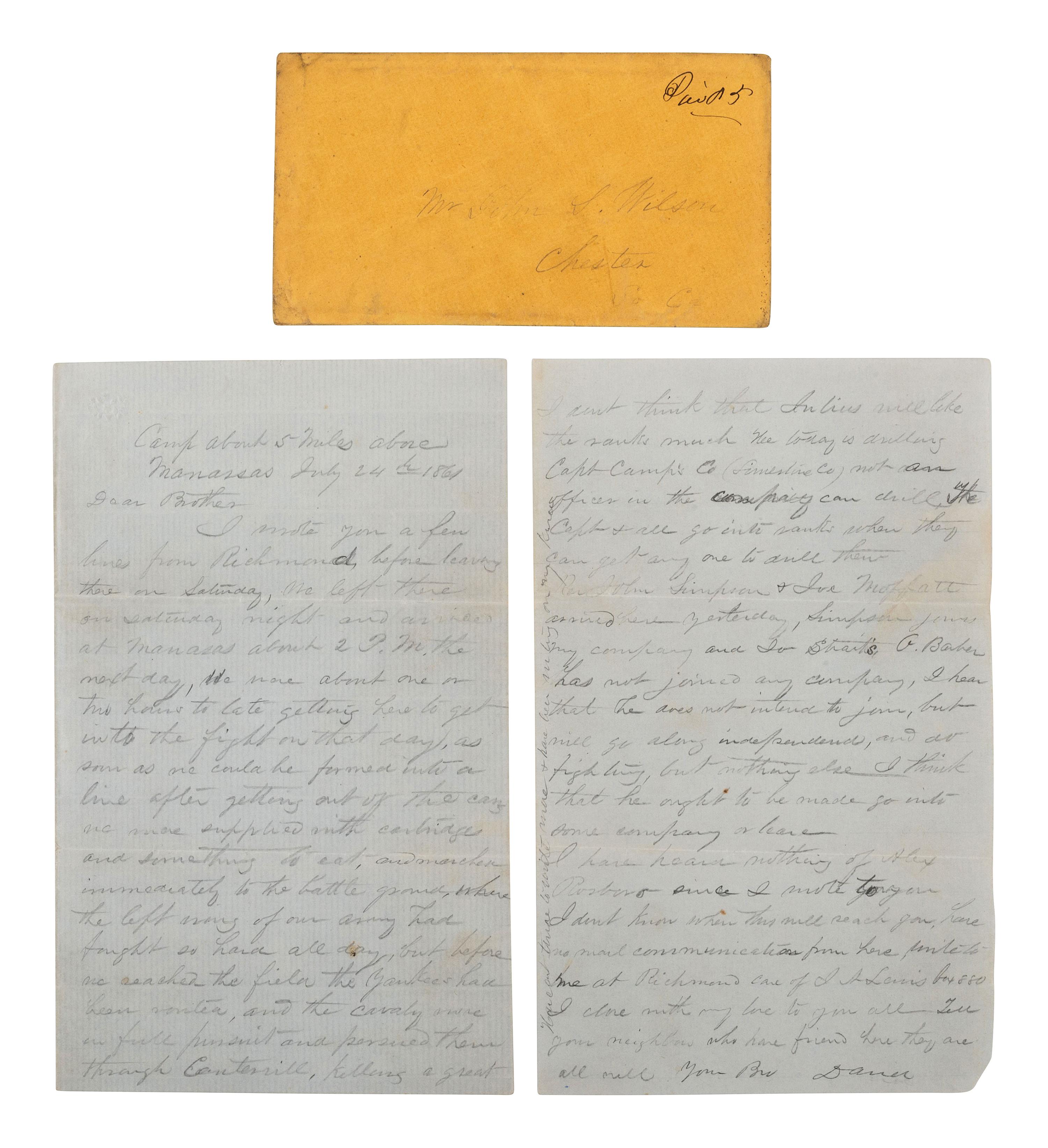 [CIVIL WAR]. Civil War archive of Ordnance Sgt. David H. Wilson (1831-1863), Co. F, 6th South Carolina Infantry, including war-date letters, diary, and photographs.