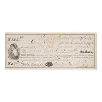[Native American]. Godfroy, Gabriel (1834-1910). Partly printed document signed ("G. Godfroy"), Peru, Indiana, 13 August 1877.