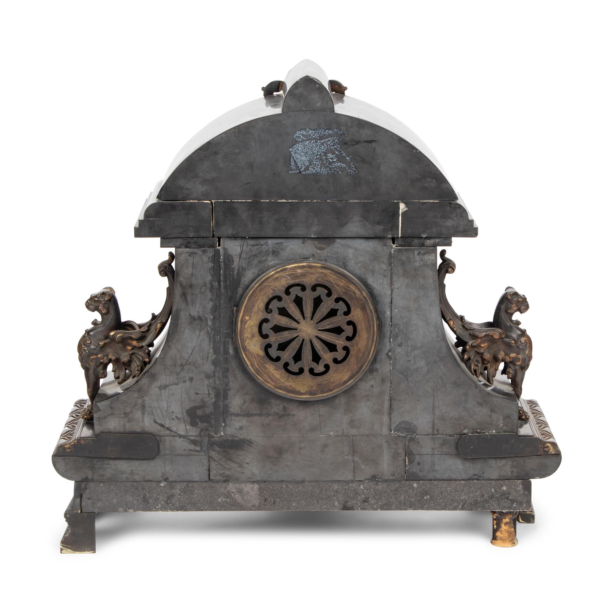 A French Gilt-Bronze Mounted Slate Mantel Clock
