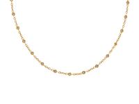 YELLOW GOLD AND DIAMOND STATION NECKLACE