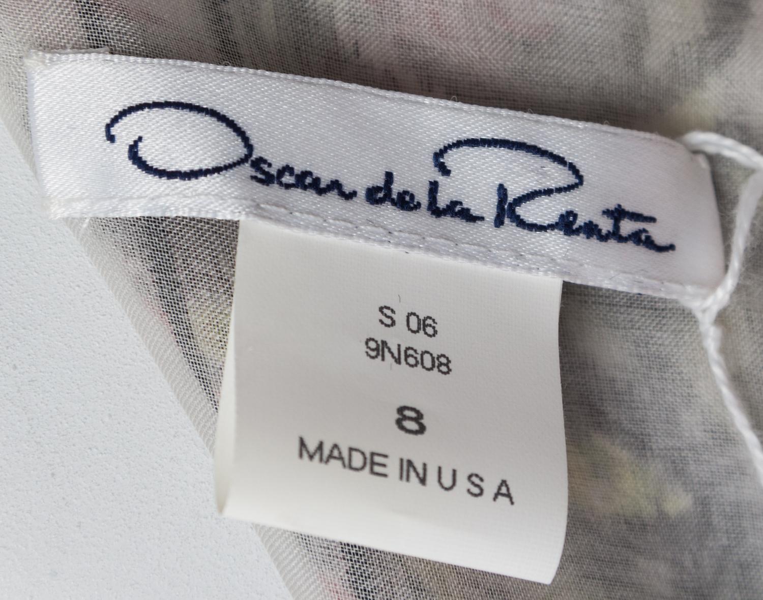 An Oscar de la Renta Multicolor Silk Floral Dress, Size: 8.