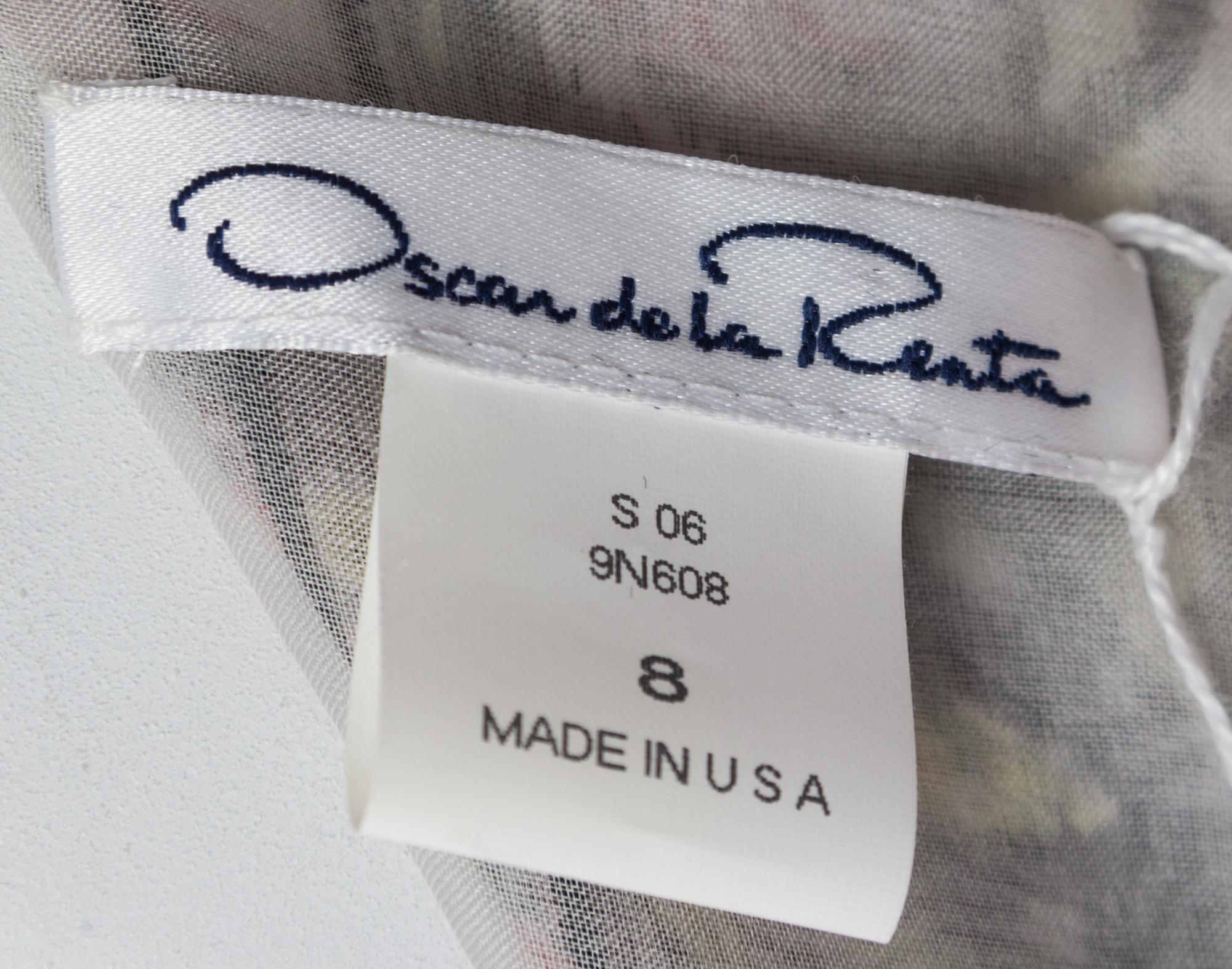 An Oscar de la Renta Multicolor Silk Floral Dress, Size: 8.