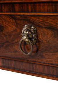 A Regency Style Figured Rosewood Double-Sided Bookcase on Stand