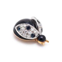 CELLINO, SAPPHIRE, DIAMOND AND ENAMEL BEETLE BROOCH
