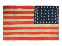 [FLAGS]. 38-star American flag converted to a 48-star flag. Ca 1876-1950s.