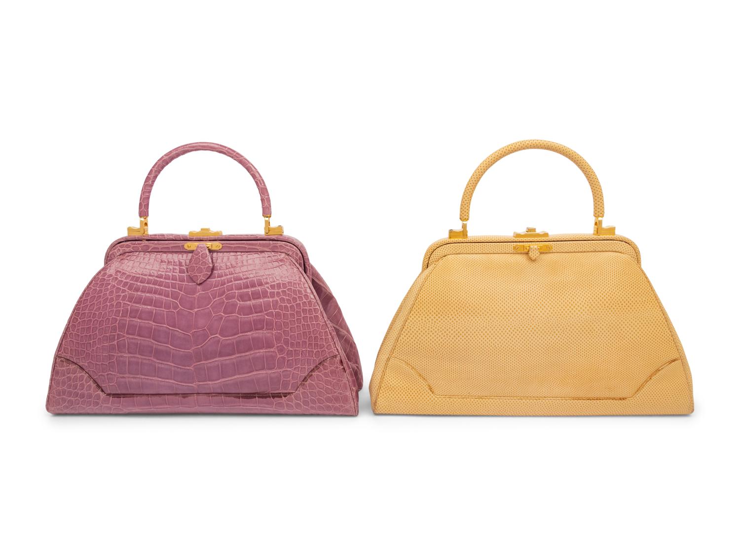 Two Judith Leiber Exotic Skin Handbags