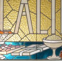 A "Glacier" Stained Glass Window 59" W x .5" D x31.5" H — France, 20th Century