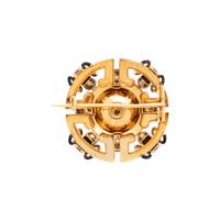 ANTIQUE, YELLOW GOLD, DIAMOND, AND ENAMEL BROOCH