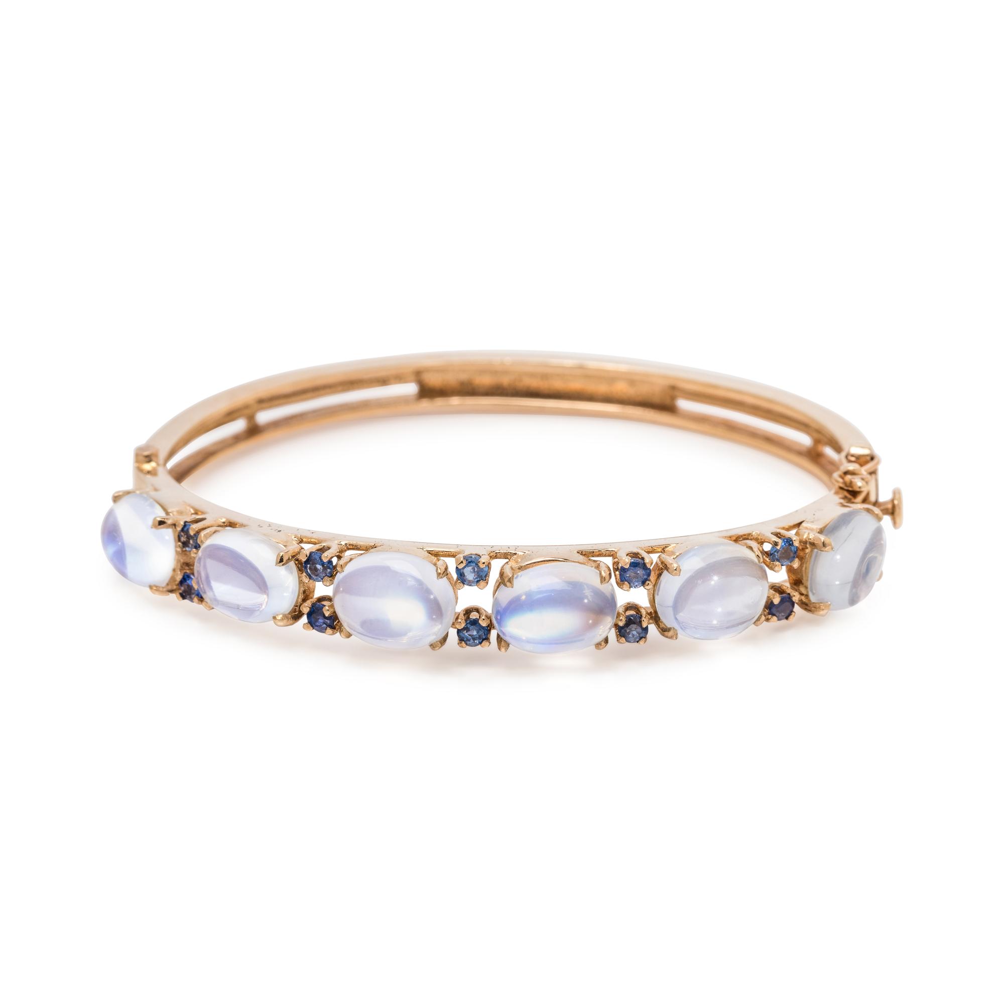 MOONSTONE AND SAPPHIRE BANGLE BRACELET